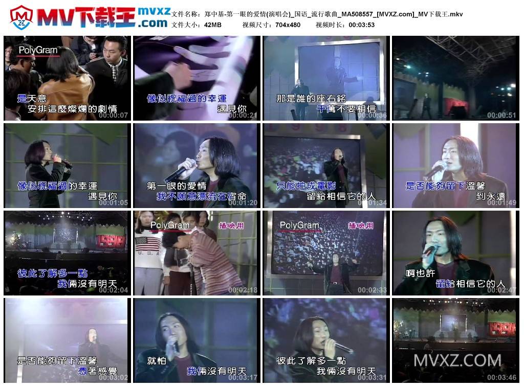 郑中基-第一眼的爱情(演唱会)_国语_流行歌曲_MA508557